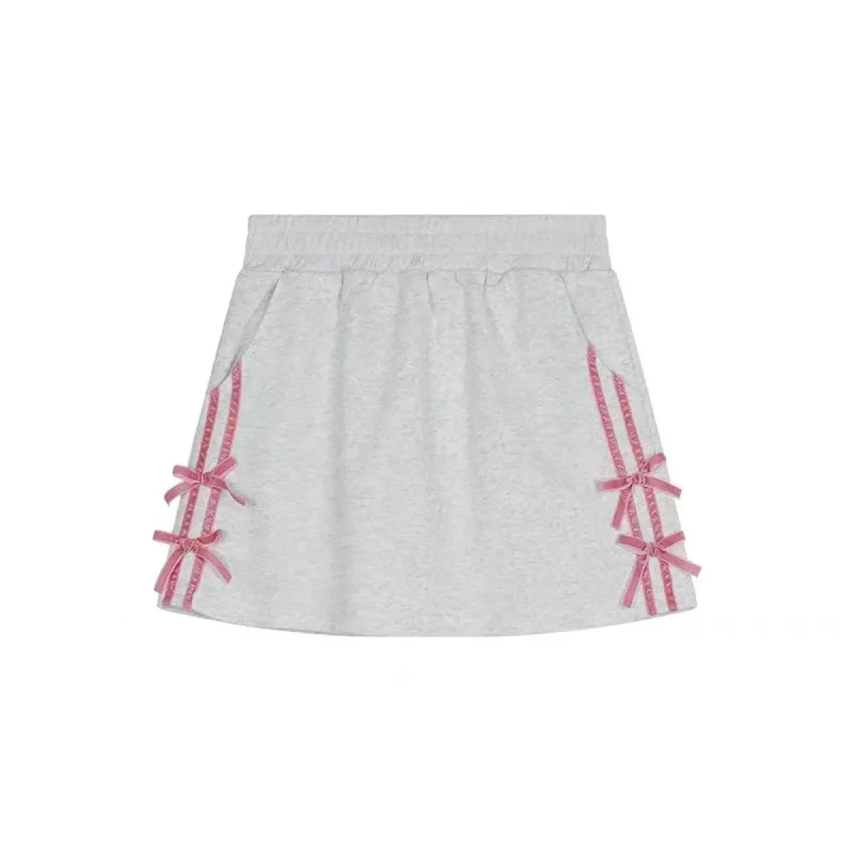 Kawaii Bow Tracksuit – Striped Sweatshirt & Casual Pants