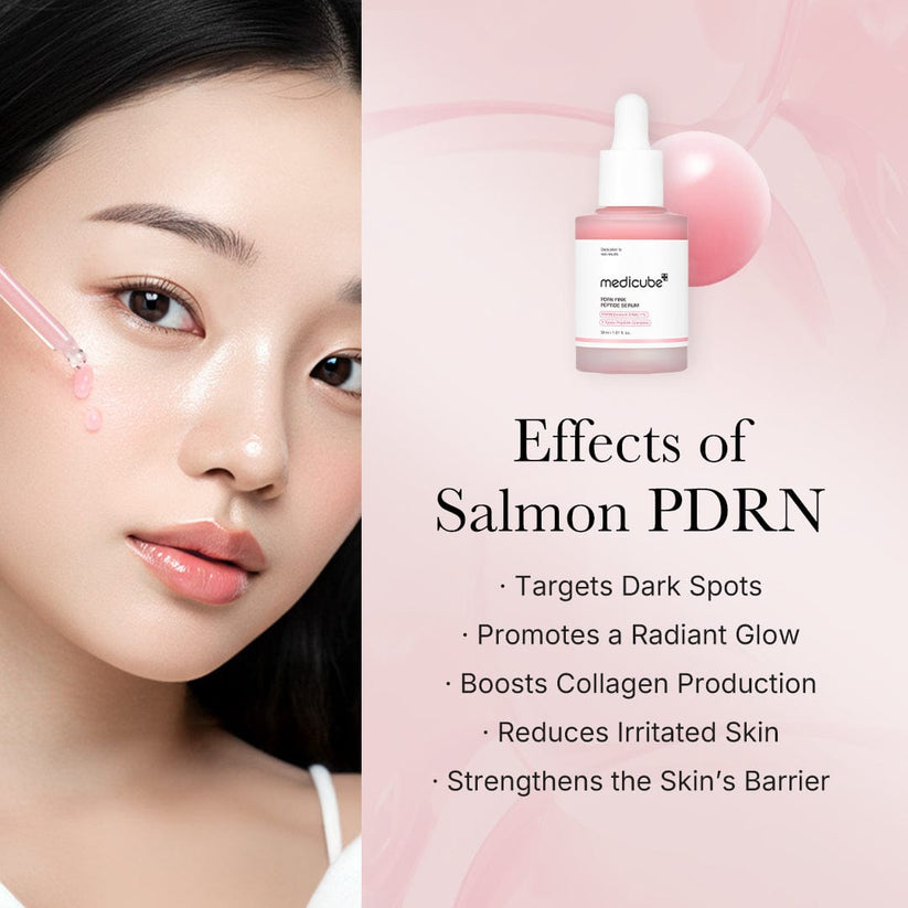 PDRN Pink Peptide Brightening Glow Serum 30ml - Collagen Hydrating & Firming Essence for Radiant Skin | Moisturizing Anti Dullness Facial Serum