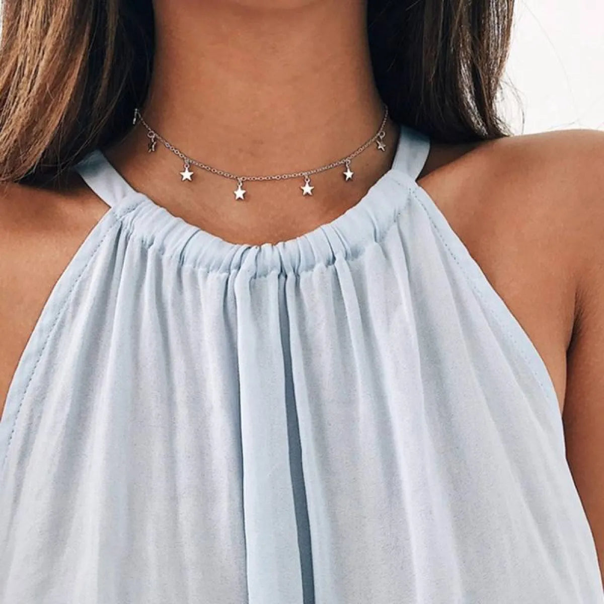 Star Pendant Choker Necklace
